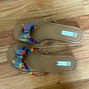 Rainbow colored Sandler. Worn twice